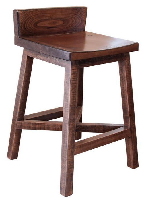 Pueblo 24” Stool - w/Wooden Seat and Base- Brown Finish** image