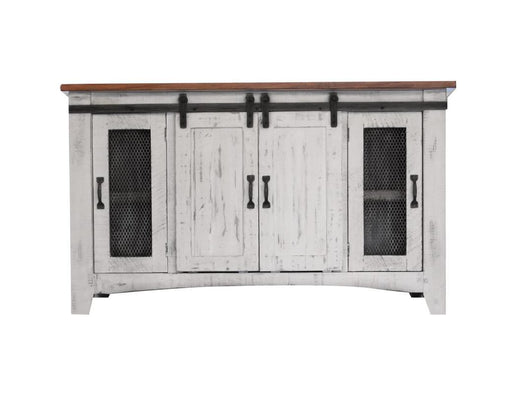 Pueblo White 60" TV Stand w/4 doors and Shelves image