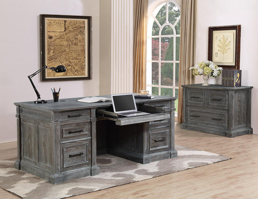 Parker House Gramercy Park Double Pedestal Executive Desk in Vintage Burnished Smoke-3