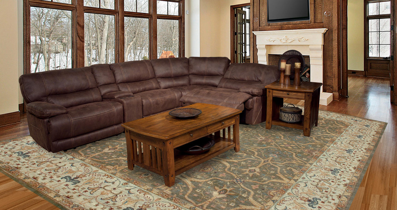 Parker House Pegasus 5pc Power Recliner Console Sectional in Dark Kahlua