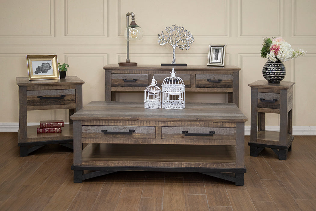 Loft Brown Sofa Table 3 Drawers