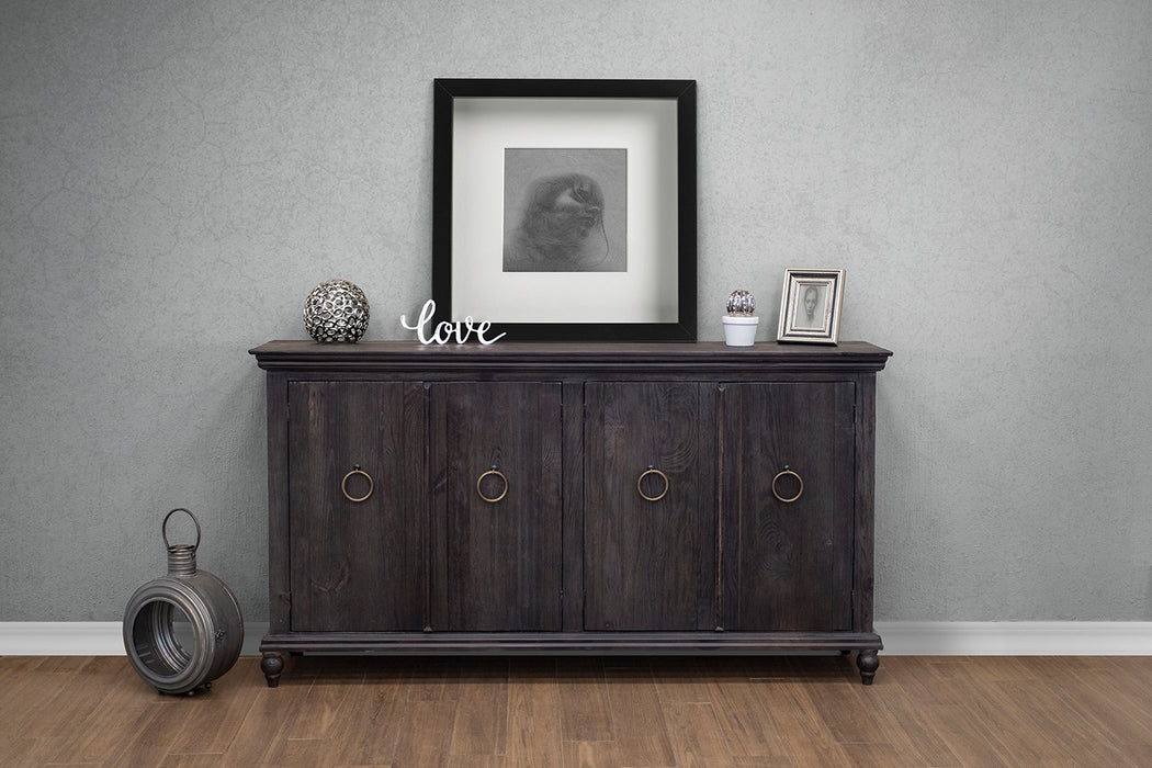 Capri Hutch for Console, Charcoal finish