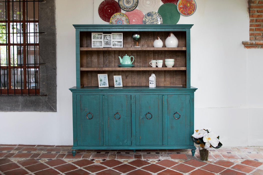 Capri Hutch for Console, Green finish